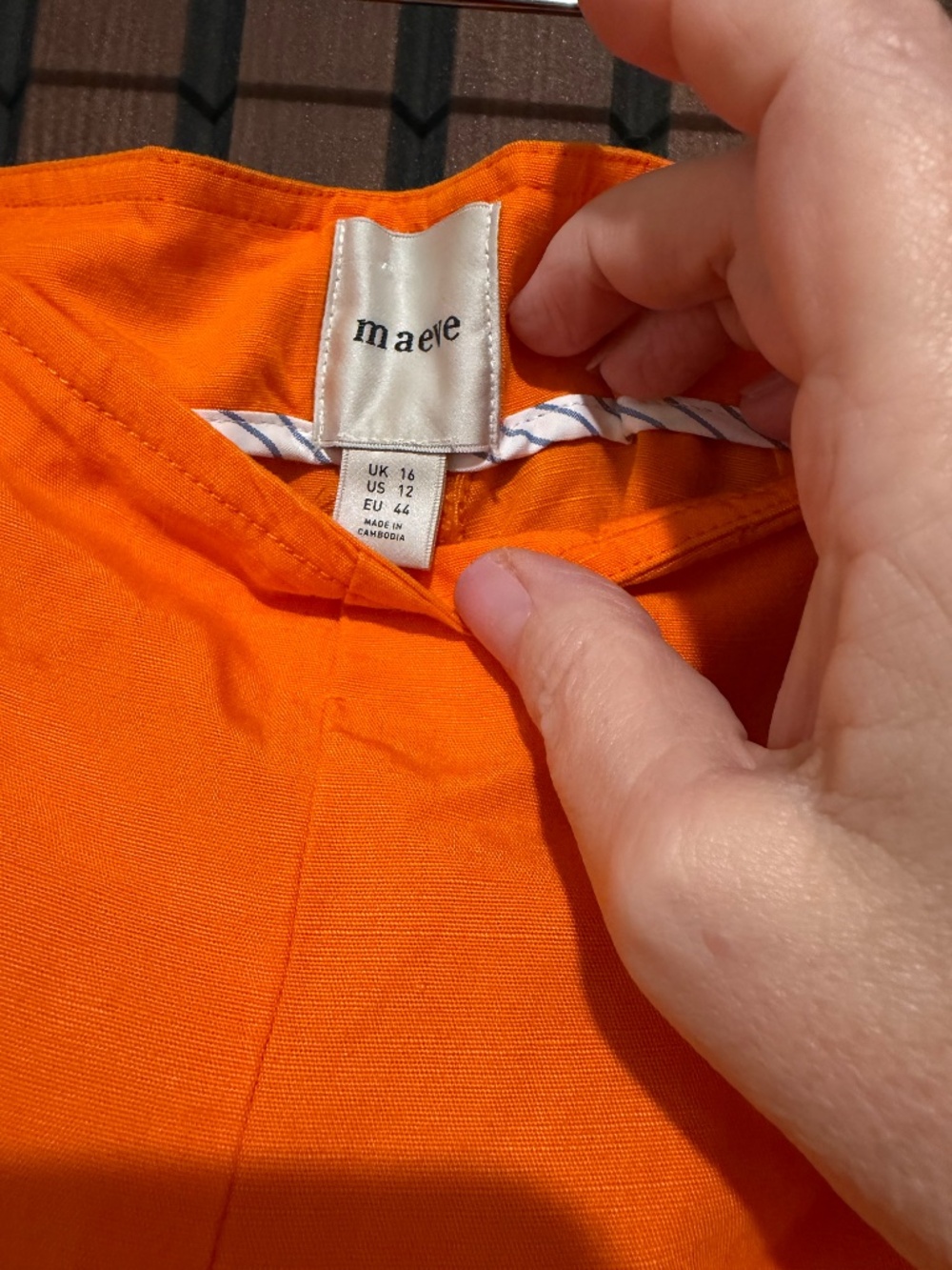 Anthropologie Maeve Orange Wide Leg Crop Pants NWT Size 12 - Picture 6 of 7